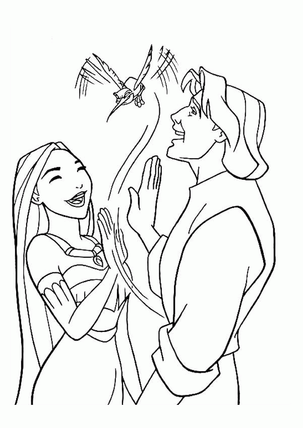 Plansa de colorat cu Pocahontas 14 6